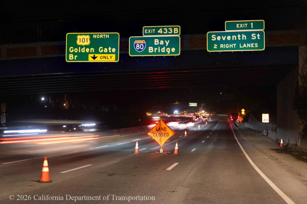 Lane closures on the Central (US-101) and Bayshore (1-80) Viaducts as part of several rehabilitation projects happening around San Francisco.