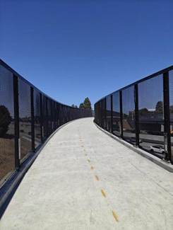 Completed U.S. 101/University Avenue Pedestrian Overcrossing and Interchange Project in East Palo Alto.
