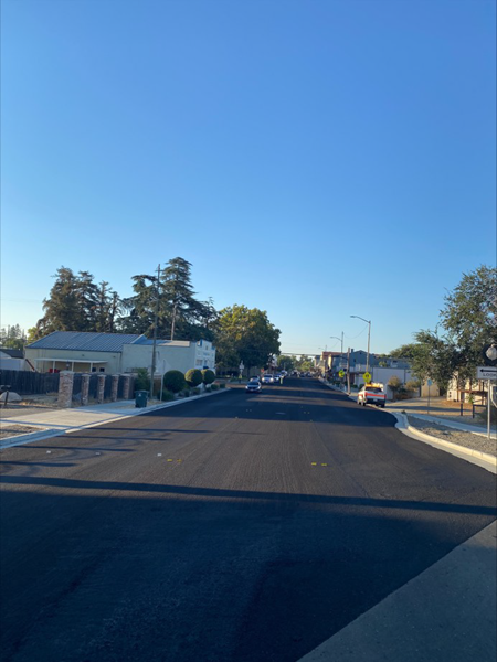 Fresh pavement on State Route 113 in Solano County.