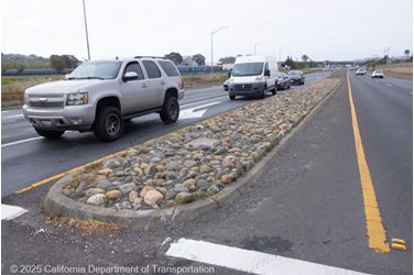 Photograph of the old median on State Route 29 in Vallejo.
