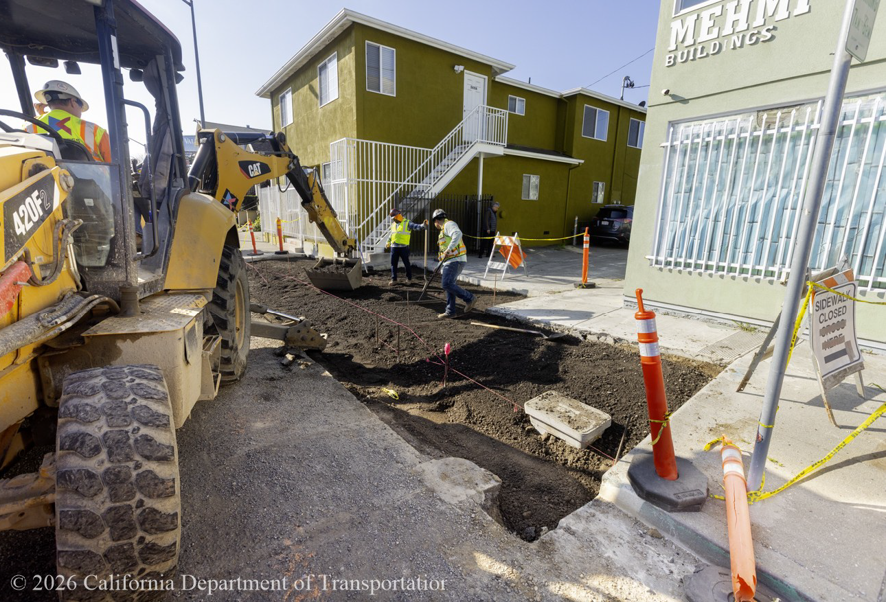 A stretch of sidewalk is being replaced along State Route 29 as part of the Complete Street project.