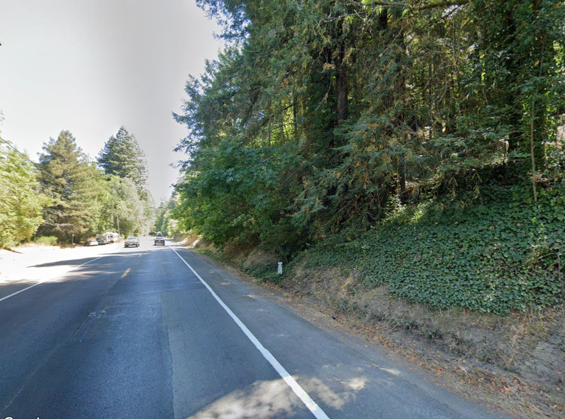 Cars traveling on State Route 116 between Monte Rio and Guerneville.