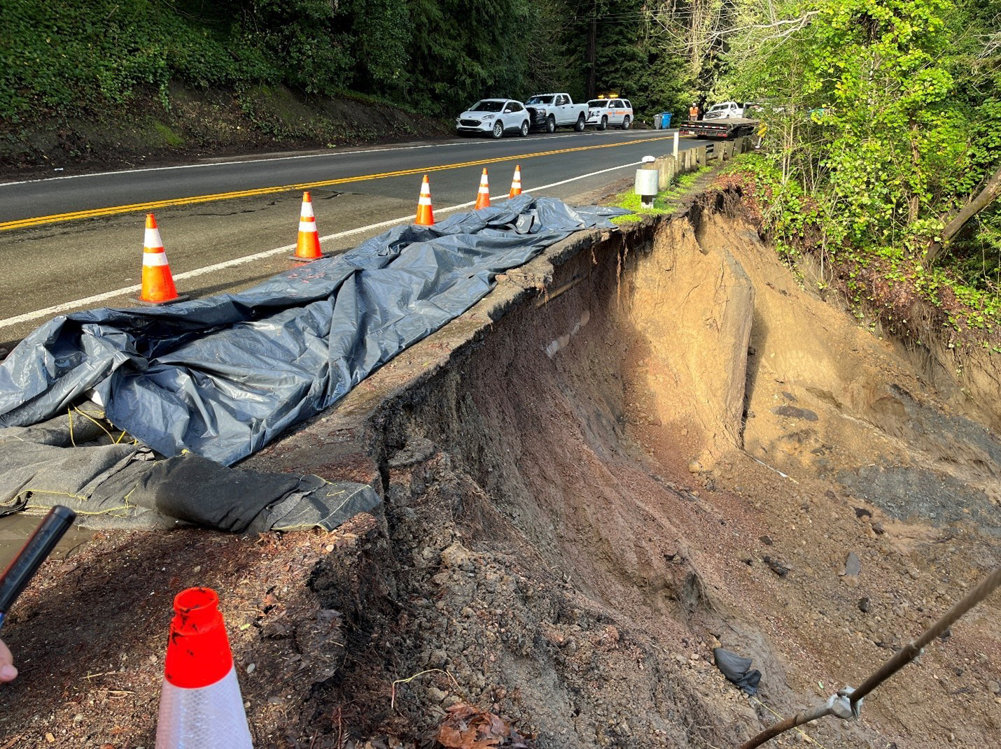 State Route 116 at the West Guerneville Slide.