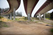 Photo under highway ramps