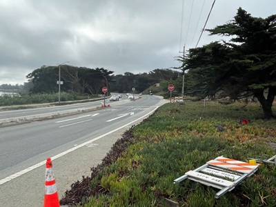 Picture of the current intersection of Skyline and Great Highway in San Francisco County.