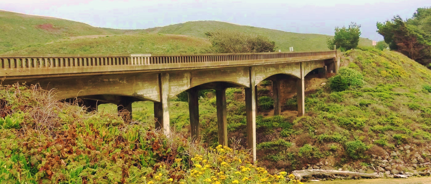 The San Gregorio Bridge on State Route 1 in San Mateo County.