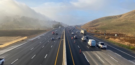 Interstate 80 in Solano County between Vacaville and Fairfield.