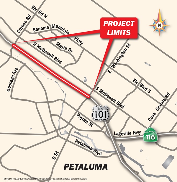 Petaluma Widening Project Map