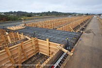 Construction as part of the Marin Sonoma Narrows Project. Photograph taken September 2020.