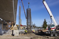Construction as part of the Marin Sonoma Narrows Project. Photograph taken April 2021.