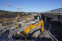 Construction as part of the Marin Sonoma Narrows Project. Photograph taken October 2021.