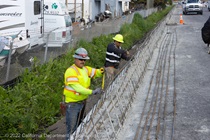 Construction as part of the Marin Sonoma Narrows Project. Photograph taken April 2022
