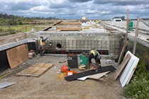 Construction as part of the Marin Sonoma Narrows Project. Photograph taken April 2022