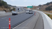 The new lane on northbound US-101 at San Antonio Road in Marin County.