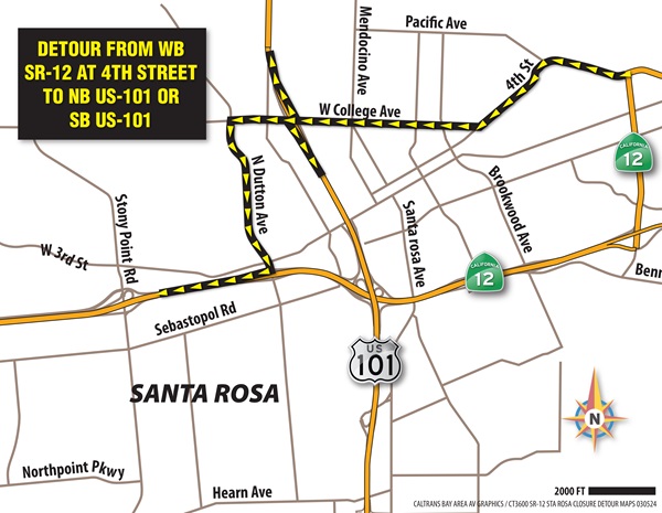 Westbound 12 Detours from North