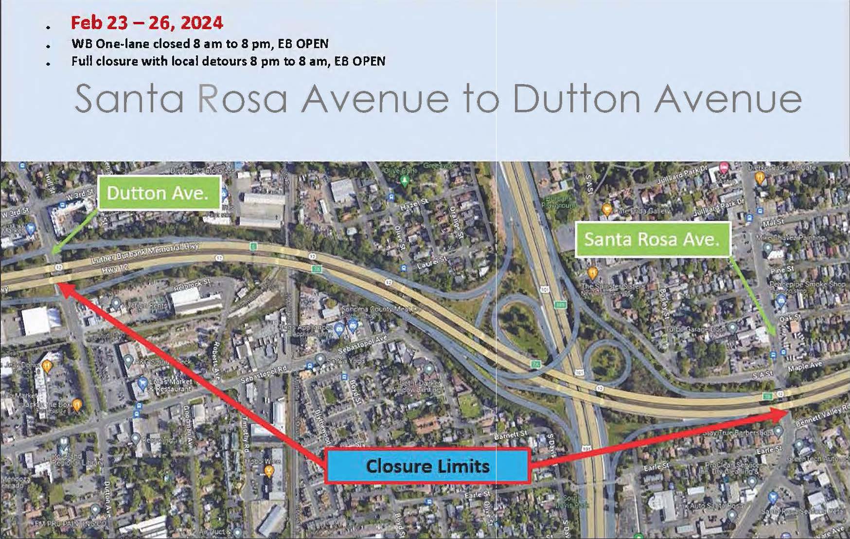 Westbound Route 12 Closures in Santa Rosa Caltrans