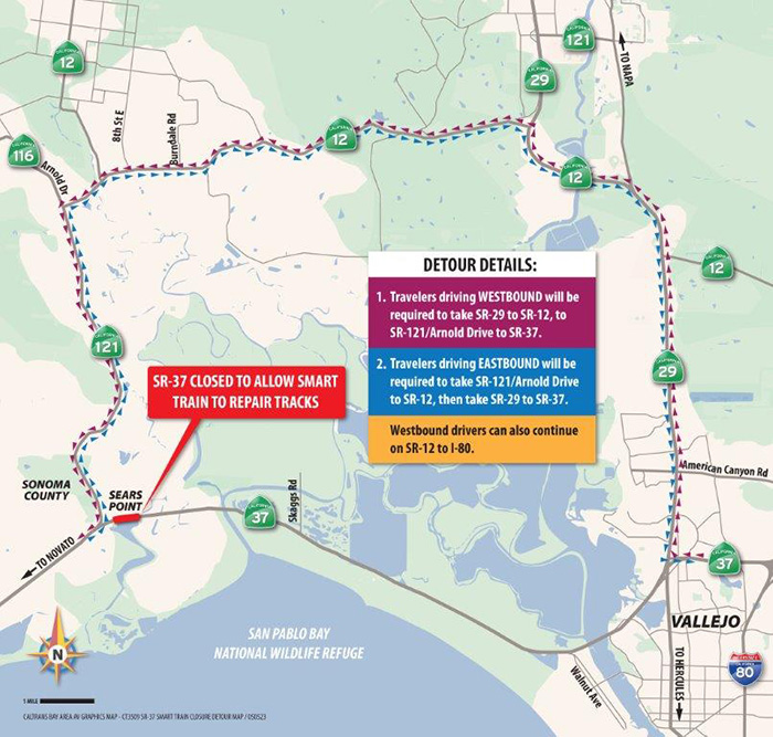 Route 37 Closure for SMART Train Track Repair | Caltrans