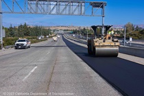Caltrans District 4 repaves southbound State Route 87 in San Jose as part of the State Route 87 Roadway Rehabilitation Project on Saturday, October 21, 2023.