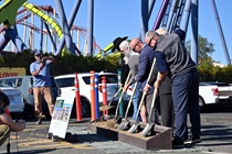 Caltrans, Solano Transportation Authority officials and the public attending State Route 37/Fairgrounds Drive Diverging Diamond Interchange Project Groundbreaking in Vallejo, Ca.