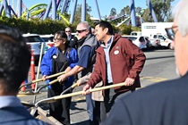 Caltrans , Solano Transportation Authority officials and the public attending State Route 37/Fairgrounds Drive Diverging Diamond Interchange Project Groundbreaking in Vallejo, Ca.