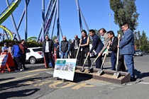 Caltrans, Solano Transportation Authority officials and the public attending State Route 37/Fairgrounds Drive Diverging Diamond Interchange Project Groundbreaking in Vallejo, Ca.