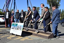 Caltrans, Solano Transportation Authority officials and the public attending State Route 37/Fairgrounds Drive Diverging Diamond Interchange Project Groundbreaking in Vallejo, Ca.