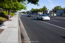 Cars travel on the newly repaved State Route 82 in Santa Clara County.