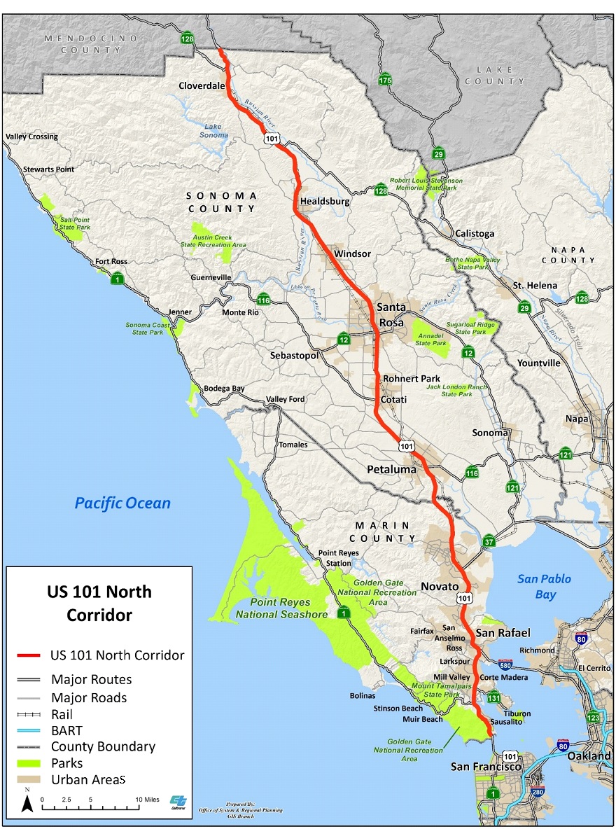 101 North Corridor Map