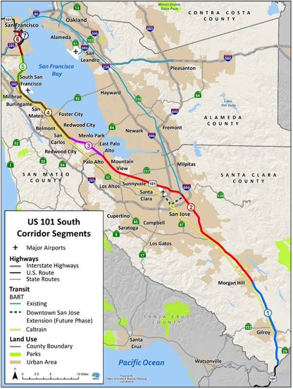 101 South Corridor Map