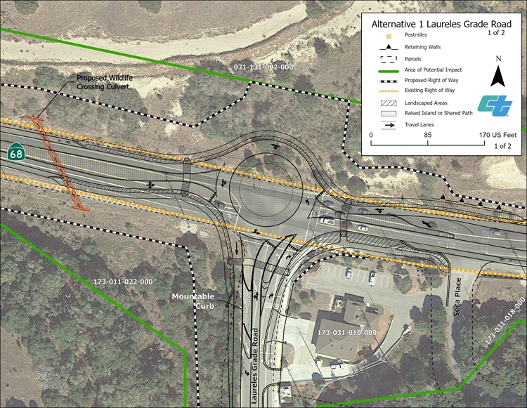 Photo of Alternative 1 Build Design Laureles Grade single lane