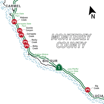 Map showing locations of all the bridges that will be worked on in this project.