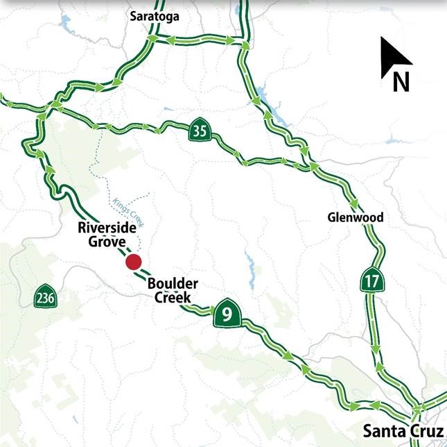 Map of Hwy 9 Closure