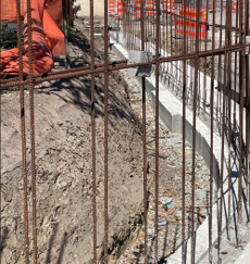 recent concrete sidewalk work