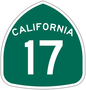 Highway 17 green shield sign
