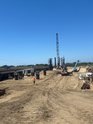 Photo of ongoing bridge work.