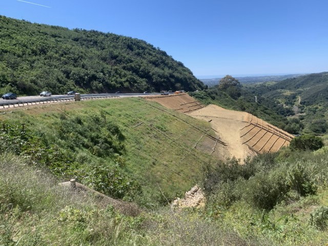 Photo of slope repair completed on Highway 154