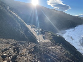 Photo of highway 1 showing mud debris in the road