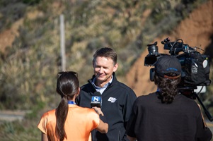 Photo of District 5 Director, Scott Eades, being interviewed by KSBW