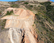 Photo showing extent of Regent's Slide near the upper end of the hill.