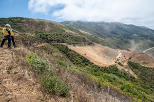 Caltrans staff monitoring progress of Regent's Slide project progress.