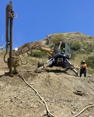 Photo showing Caltrans staff utilizing heavy equipment during project.