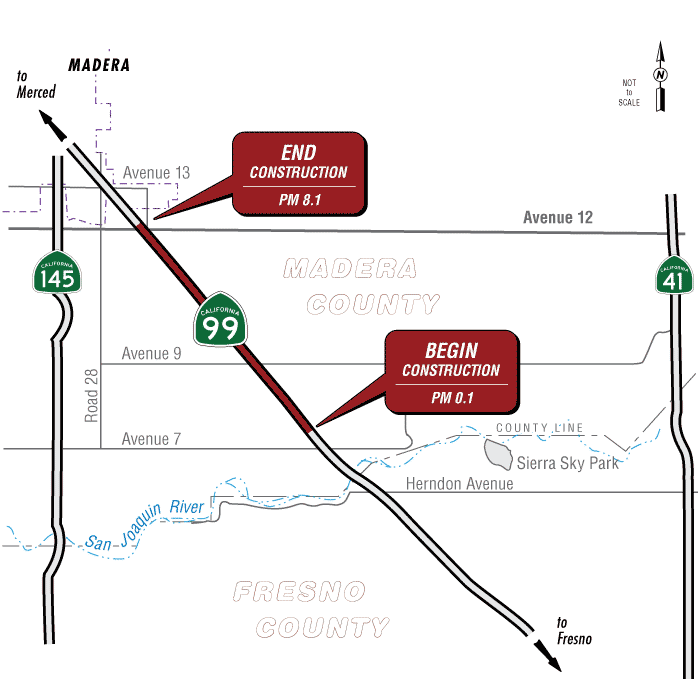 Graphic depicting the project location in Madera