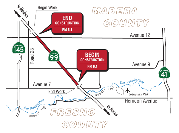 Graphic depicting the project location in Madera
