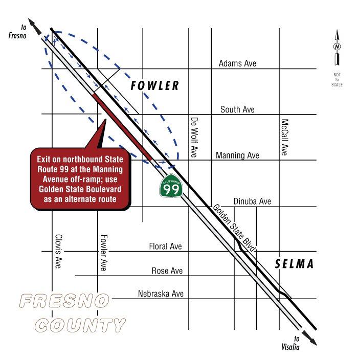 Graphic of detour map
