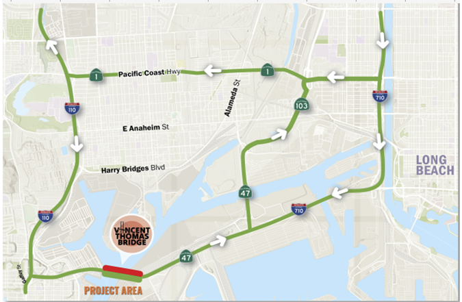 Map Showing Detour for VTB overnight work
