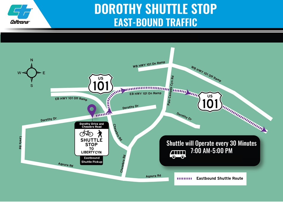 Eastbound Traffic Map – Dorothy Shuttle Stop