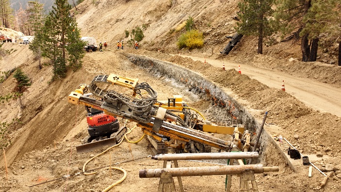 Photograph of Angeles Crest Highway road work