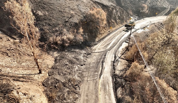 Topanga Canyon Boulevard/State Route 27 Fire Repair Heavy Equipment