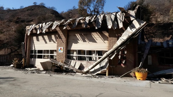 Las Flores Maintenance Station Burn Fire Damage