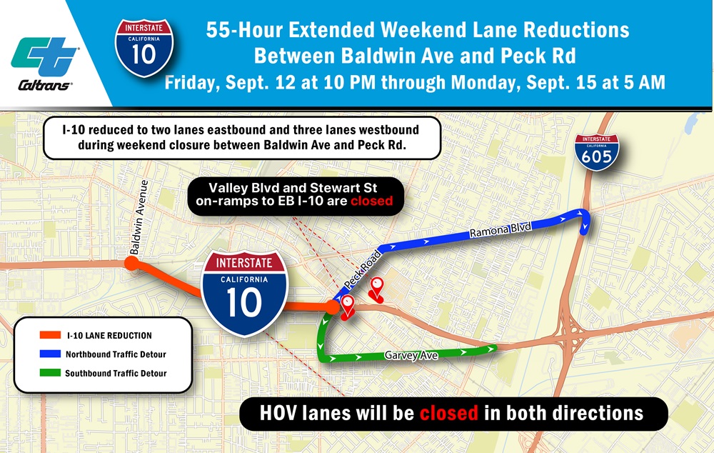 El Monte I10 Detour Map